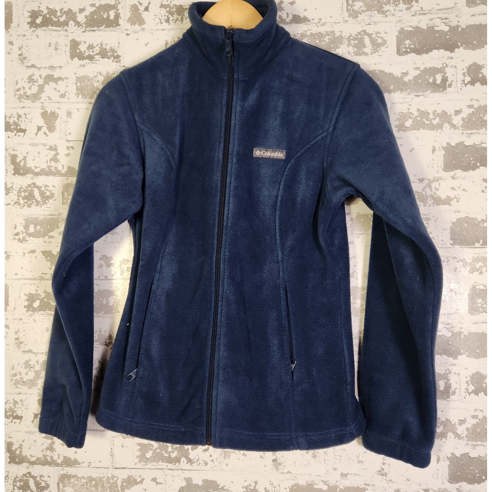 Columbia Jacket Women‎ XS Sportswear Company Fleece Navy Blue Full Zip Soft Cozy